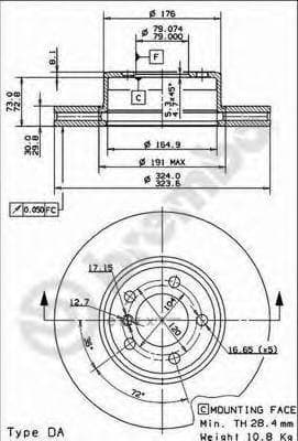 OEM Brake Disc Front E66 745 09916610