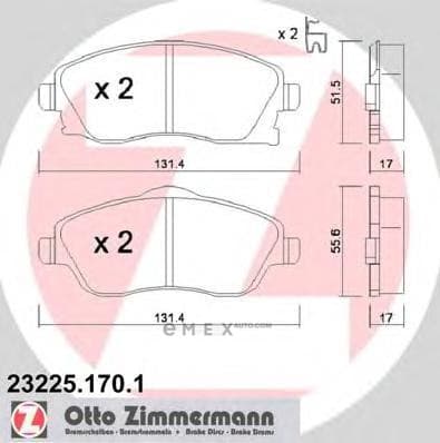 OEM PAD KIT, DISC BRAKE 232251701