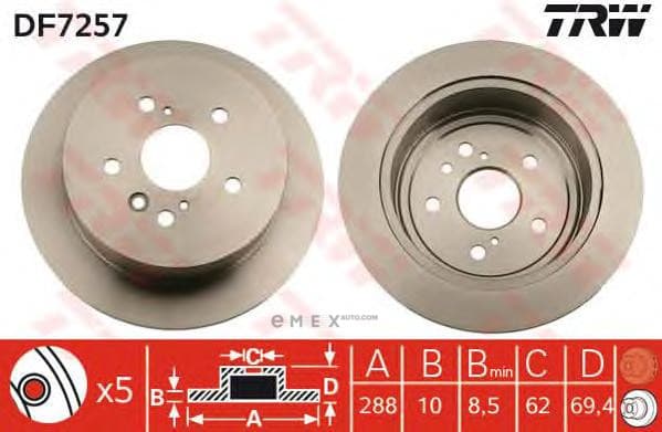 OEM BRAKE ROTOR DF7257