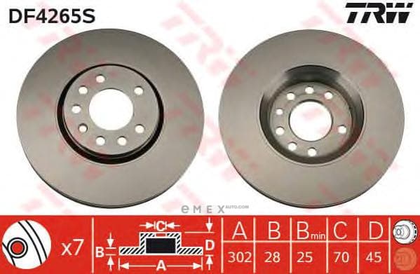 OEM BRAKE ROTOR DF4265S