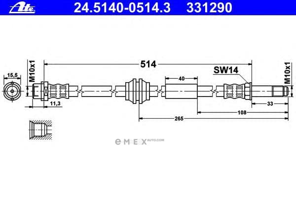 OEM HOSE ASSY, BRAKE 24514005143