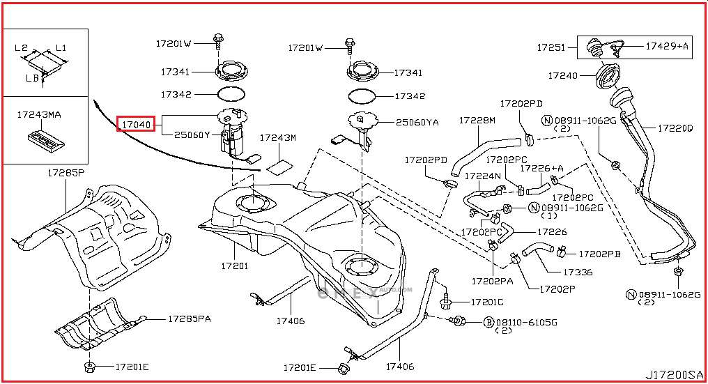 OEM FUEL PUMP ASSY 170401NC0C