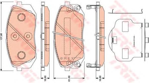 OEM PAD KIT, DISC BRAKE GDB3461