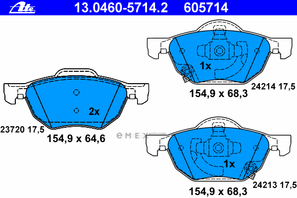 OEM PAD KIT, DISC BRAKE 13046057142