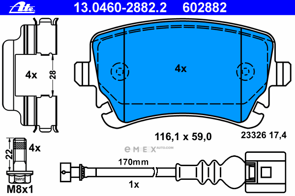 OEM PAD KIT, DISC BRAKE 13046028822