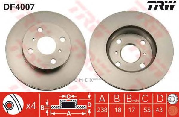 OEM BRAKE ROTOR DF4007