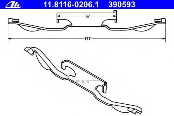 OEM SPRING SET, DISC BRAKE 11811602061