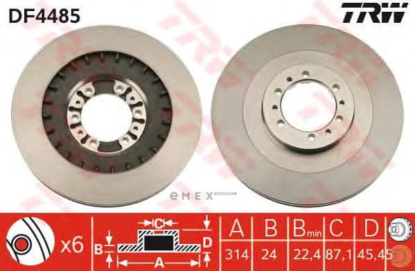 OEM BRAKE ROTOR DF4485