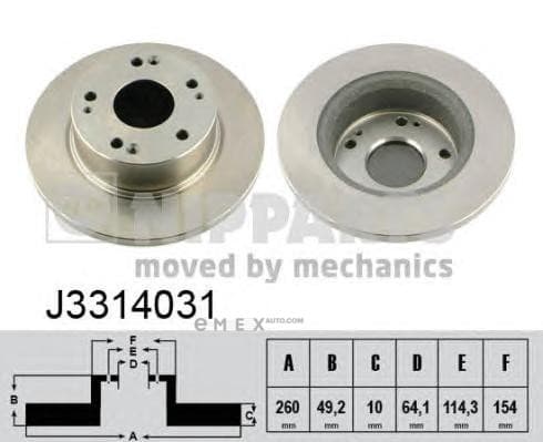 OEM NIPPARTS BRAKE DISCS J3314031