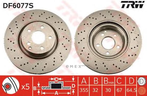 OEM BRAKE ROTOR DF6077S