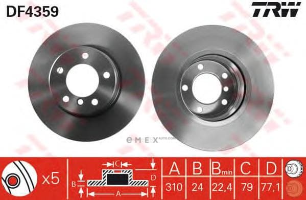 OEM DISC BRAKE ROTOR DF4359