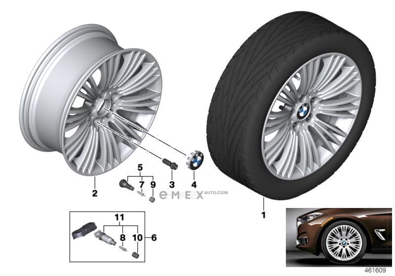 OEM Disc wheel, light alloy, bright-turned 36106854679