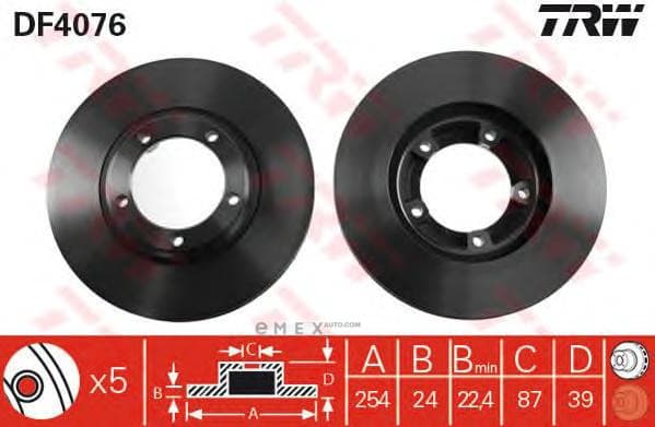 OEM BRAKE ROTOR DF4076