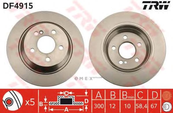 OEM DISC BRAKE ROTOR DF4915