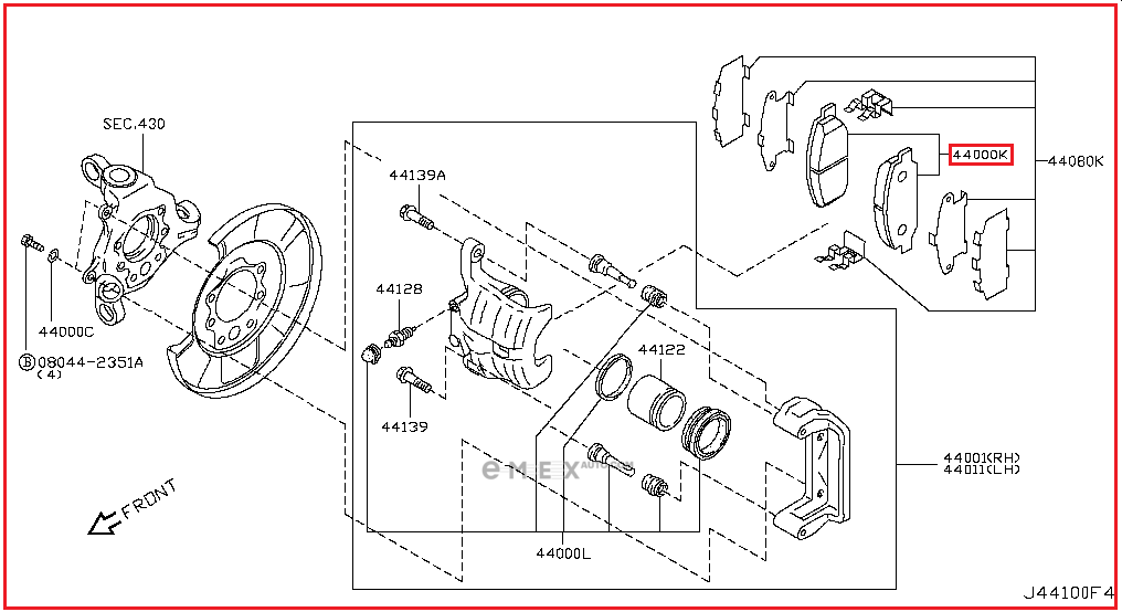 OEM PAD KIT REAR 440608H3X5