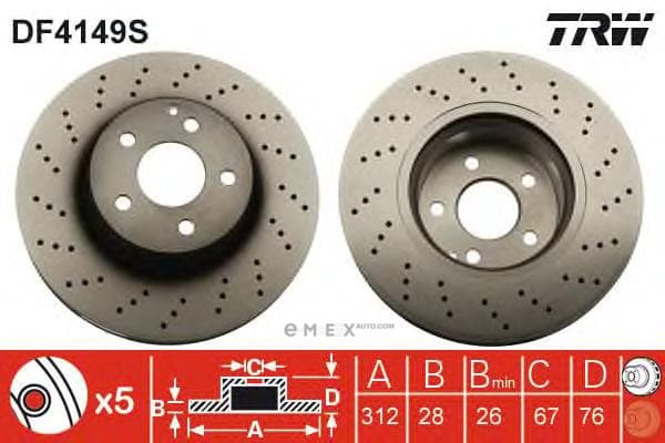 OEM BRAKE ROTOR DF4149S