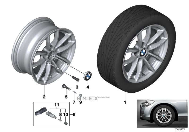 OEM Light alloy disc wheel Reflexsilber 36316796202