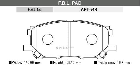 OEM PAD KIT, DISC BRAKE AFP543