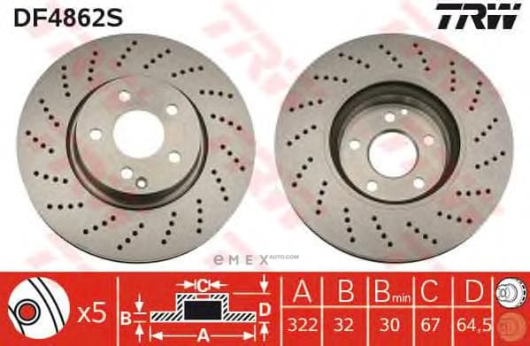 OEM BRAKE ROTOR DF4862S