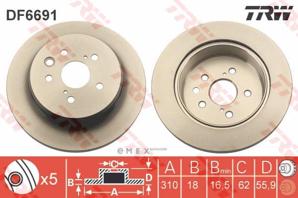 OEM BRAKE ROTOR DF6691