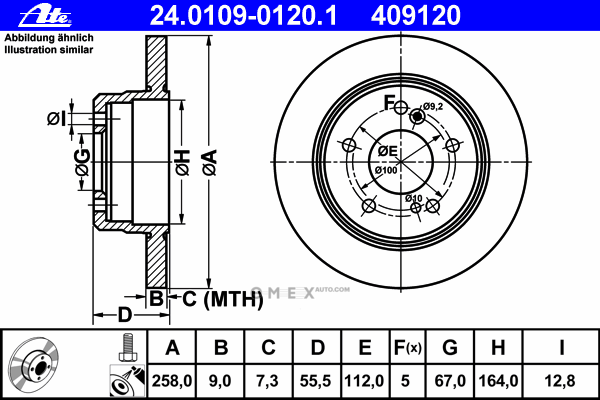 OEM BRAKE DISC REAR DB W202/C180->C280 24010901201