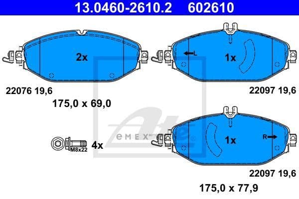 OEM PAD KIT, DISC BRAKE 13046026102