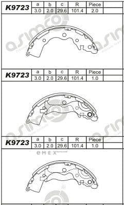 OEM BRAKE SHOE K9723