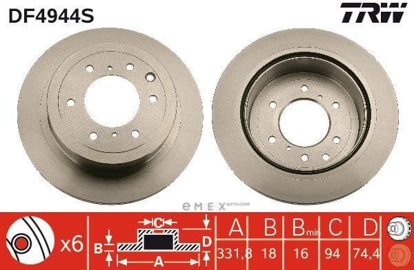 OEM BRAKE ROTOR DF4944S