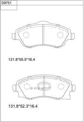 OEM PAD KIT, DISC BRAKE KD9751