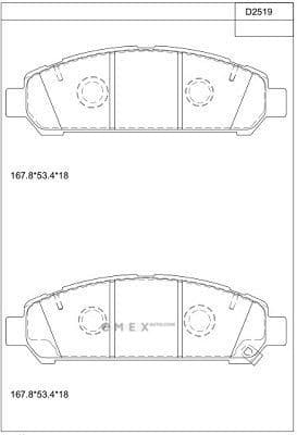 OEM PAD KIT, DISC BRAKE KD2519