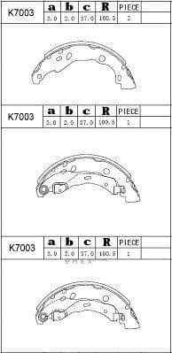 OEM SHOE KIT, DRUM BRAKE K7003