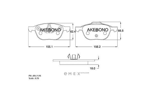 OEM PAD KIT, DISC BRAKE AN717K