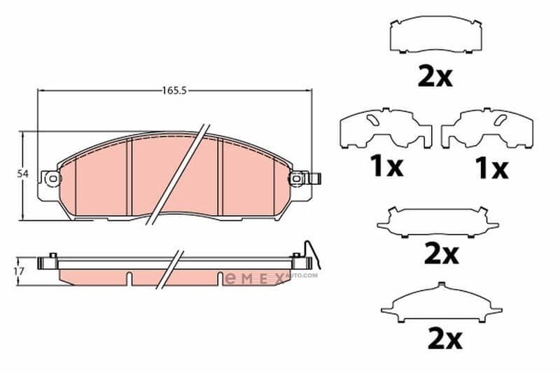 OEM PAD KIT, DISC BRAKE GDB2182