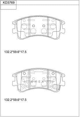 OEM PAD KIT, DISC BRAKE KD3769