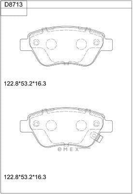 OEM PAD KIT, DISC BRAKE KD8713