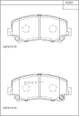 OEM PAD KIT, DISC BRAKE KD1551