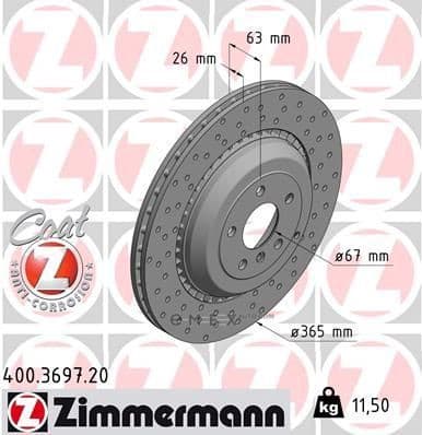 OEM BRAKE DISC REAR DB W164,ML63.AMG 4MATIC.W251 400369720