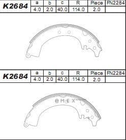 OEM BRAKE SHOE K2684