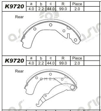 OEM SHOE KIT, DRUM BRAKE K9720