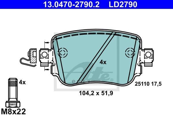 OEM PAD KIT, DISC BRAKE 13047027902