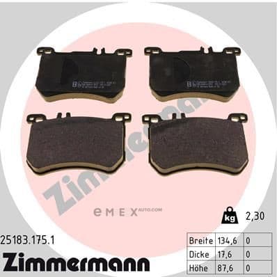 OEM PAD KIT, DISC BRAKE 251831751