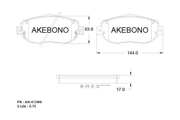 OEM DISC BRAKE PAD SET FRONT LE LEXUS GS300/430 199308 AN413WK