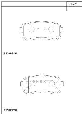 OEM PAD KIT, DISC BRAKE KD9773