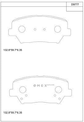 OEM PAD KIT, DISC BRAKE KD9777