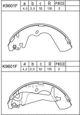 OEM BRAKE SHOE K9601F