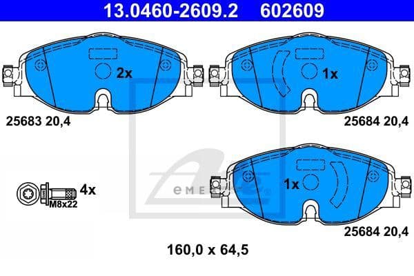 OEM PAD KIT, DISC BRAKE 13046026092