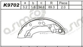 OEM BRAKE SHOE K9702