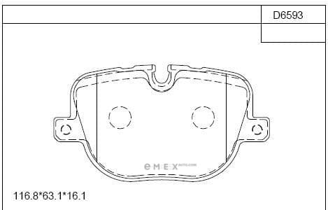 OEM PAD KIT, DISC BRAKE KD6593