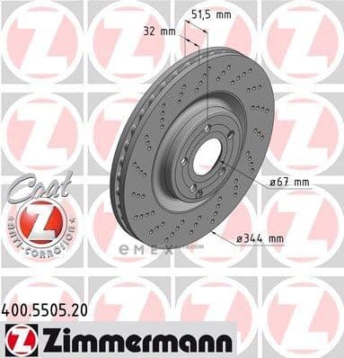 OEM BRAKE DISC FRT DB W218/CLS350,CLS400 400550520