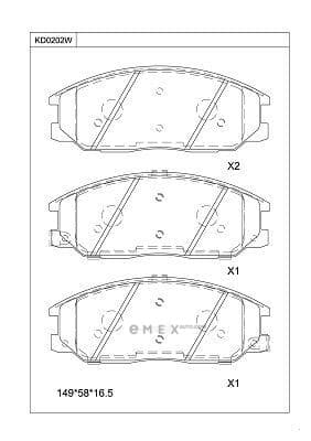 OEM PAD KIT, DISC BRAKE KD0202W